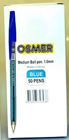 Osmer Ball Pen Medium Blue Pack of 50